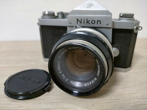 【ジャンク】Nikon(ニコン)　F　アイレベル　シルバー　650万番台　NIKKOR-S Auto 1:1.4 f=50mm　NIPPON KOGAKU TOKYO　日本光学　現状品