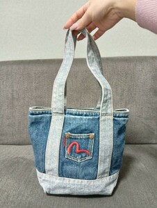 EVISU エヴィス エビス ハンドバッグ トートバッグ カバン Bag キャンバス ミニトート デニム ロゴ 