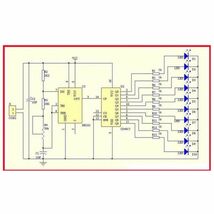 電子工作キット NE555 + CD4017 + 赤色 3mm LED + 可変抵抗器50KΩ + SMD 抵抗器 + コンデンサー LEDフロー点滅器 半田付け学習用_画像4