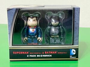 BE@RBRICK スーパーマン vs バットマン 2PACK Loppi限定 SUPERMAN HEAT VISION BATMAN DAMAGE ベアブリック100% メディコムトイ 未開封品
