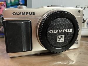 OLYMPUS オリンパス PEN mini E-PM2 シルバー ダブルズームキット 箱付 付属品全部あり 撮影可 液晶難あり
