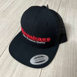 【未使用】メガバス フラット キャップ 帽子 黒 MEGABASS CAP CLASSIC SNAPBACK BLACK/RED(クラシックスナップバック・ブラック/レッド）
