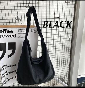  News paper bag shoulder bag tote bag Vintage light weight a4 canvas mother's bag high capacity black black 