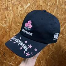Canterbury ラグビー日本代表 チームキャップ BRAVE BLOSSOMS ブラック カンタベリー 刺繍 帽子_画像1