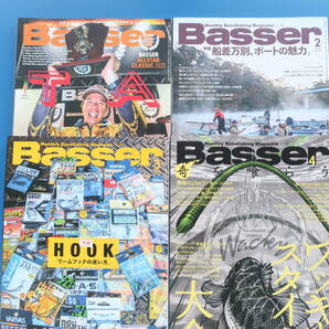 Basser バーサー 2024年1.2.3.4月号の4冊セット/つり人社/特集:ワッキースタイル大全.HOOKワームフックの迷い方.船差万別ボートの魅力ほかの画像1