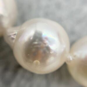 パール ネックレス 真珠 アクセサリー 総重量約57.4cmロング SILVER 全長約83cmの画像8