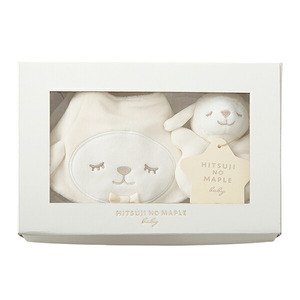 hi... Maple baby gift box 2 point set rattle baby's bib celebration of a birth baby Maple 