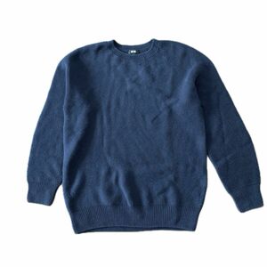 ユニクロ　UNIQLO 3Dクルーネックセーター　NAVY Lサイズ