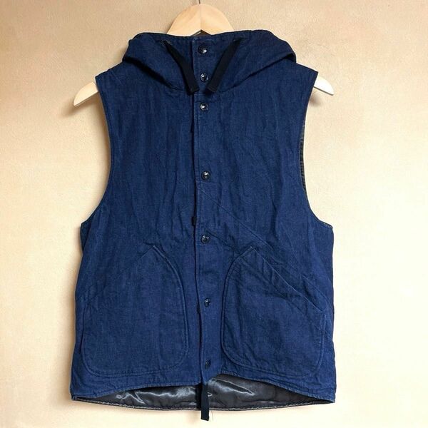 美品 Engineered Garments / エンジニアドガーメンツ Hooded Vest 11oz Cone Denim