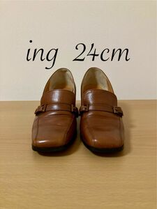 ing 本革 パンプス 24cm レザーシューズ 革靴