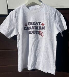 ROOTS KIDS M/M 7-8歳　半袖Tシャツ　刺繍 白 Tシャツ　レディース　キッズ　カナダ