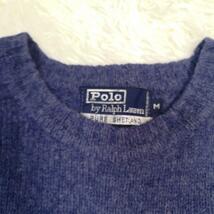 美品　ポロラルフローレン　POLO RALPH LAUREN ニット　セーター　シェトランドウール　ポニー　刺繍　ブルー　M_画像10