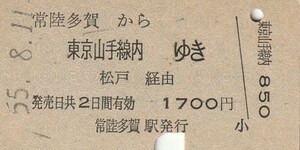 L627.常磐線　常陸多賀から東京山手線内ゆき　松戸経由　55.8.11