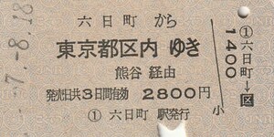 L510.上越線　六日町から東京都区内ゆき　熊谷経由　57.8.18