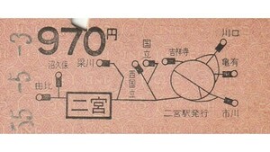 N266.東海道本線　二宮　970円　55.5.3【2045】