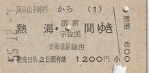 L206.東京山手線内から(1)熱海・函南　宇佐美　間ゆき　東海道線経由　55.12.3　上野駅発行【6242】_画像1