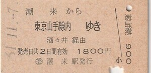 L583.鹿島線　潮来から東京山手線内ゆき　酒々井経由　61.11.7