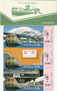 K489.『さよなら比叡記念乗車券』名古屋⇒　59.1.30　名古屋鉄道管理局【1165】