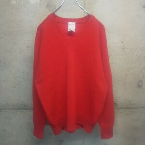 80s 90s vintage スコットランド ウール ニット 42 Vネック セーター ヴィンテージ ビンテージ used 古着 シェットランド knit SCOTLAND 