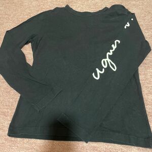 アニエスベー agnesb 袖ロゴロングTシャツ　ロンT 長袖カットソー　ブラック　サイズ3 フレンチガーリー　 トップス　春服