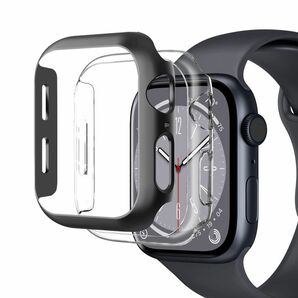 【2枚セット】Apple Watch Series 9 カバーケース 2枚入り ブラック 表面カバー