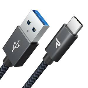 RAMPOW usb c ケーブル【2m/黒】typec ケーブル 急速充電 QuickCharge3.0対応 USB3.1 Gen1規格 iPhone15シリーズ充電ケーブル Sony