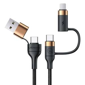 充電ケーブル2in2 60WPD対応 急速充電 USB A+C to USB C+IP usb c ケーブル USBケーブル 1本4役 高速データ転送 変換アダプタ タイプC usb