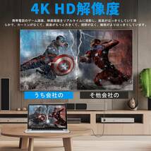 【1月発売NEWモデル】HDMI Type-C 変換ケーブル 2M, 4K@60Hz USB C HDMI 対応 ナイロン編み テレビに携帯の画面を映す 1080P大画面_画像3