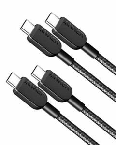 【2本セット】Anker 310 高耐久ナイロン USB-C & USB-Cケーブル 60W USB PD対応 MacBook Pro iPad Pro iPad Air 4 Galaxy S23 Pixel LG