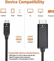 Amazonベーシック ケーブルアダプター USB-C-HDMI(Thunderbolt 3互換)4K @ 30Hz-1.8m ブラック_画像5