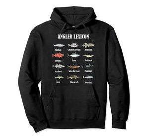 Angler lexicon 釣り アングラー フィッシャーマン 魚 釣り竿 釣り針 パイク コイ 餌 パーカー