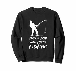 Fishing Just A Boy Fisherman Angler Fishing Love 釣り竿 トレーナー