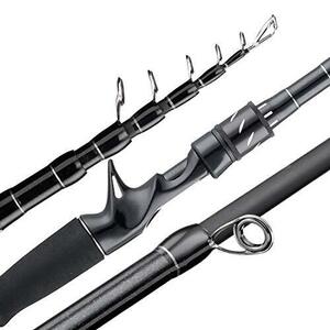 SeaKnight Sange II Telescopic Fishing Rods, Carbon Material & Durable Solid Glass Tip, Ceramic Guides, 1pc Fishing Rod