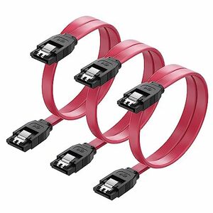 Cable Matters SATA ケーブル （ストレート型） 45cm 3本セット 6 Gbps対応 ラッチ付き SSDとHDD増設 Sata3 シリアル ATA3 ケーブル