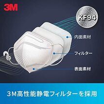 スリーエム(3M) 3M マスク ウイルス飛沫対策 KF94 不織布 快適形状 密着フィット 3D 白 3枚 KF94W3_画像3