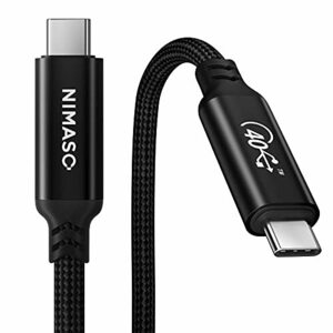 NIMASO USB4 ケーブル 1M Thunderbolt 4 対応 Thunderbolt 3 とUSB-Cと下位互換 USB-IF認証取得 40Gbps高速転送 PD対応 100W/5A 急速充電