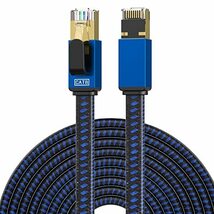 CAT8 LANケーブル2M カテゴリー8 イーサネットケーブル RJ45平型ナイロン編組LANケーブル 超高速対応 40GbpsBASE-T 2000MHz CAT8対応_画像1