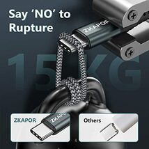 ZKAPOR USB Type C ケーブル【2本セット 2M+2M】タイプc ケーブル 3.1A 急速充電 USB-A to USB-C ケーブル 高速データ転送 USB C ケーブル_画像4