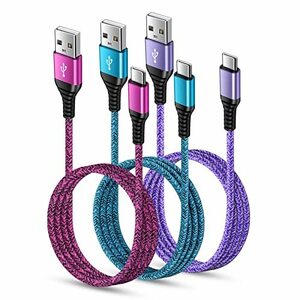 USB Type C ケーブル 急速充電 【0.9M/ 3本セット/QC3.0対応】 USB A to USB C ケーブル タイプc 充電ケーブル type cコード usb cコード