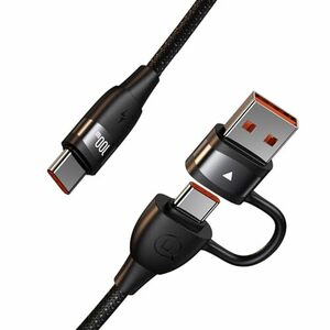 USB C 充電ケーブル PD100W 充電&高速データ転送2in1 USB-A+C to USB Type-C 急速充電 高速データ転送 充電コード ナイロン編み
