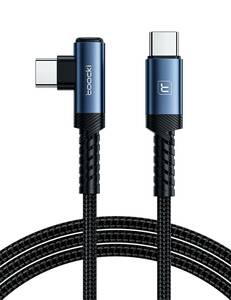 toocki USB C ケーブル L型 type-c ケーブル L字 2M PD 60W 急速充電 断線防止 ナイロン編み iPhone 15対応 結束バンド