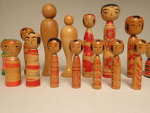 B-503 C-7 伝統工芸 こけし 民芸 郷土玩具 日本人形 天然木 木工芸 伝統こけし 9.0cm～18.0cm_画像3
