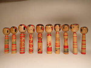 B-504 C-8 伝統工芸 こけし 民芸 郷土玩具 日本人形 天然木 木工芸 伝統こけし 27.0cm~30.5cm