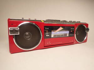 B-547 SANYO radio-cassette MR-U4SFterekoFM/AM stereo cassette recorder Sanyo Electric Showa Retro radio-cassette red present condition goods 