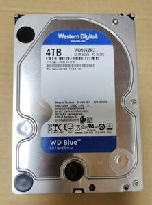 HDD　4TB　ハードディスク　WESTERN DIGITAL WD40EZRZ　WD Blue SATA6G接続 3.5型　ジャンク品