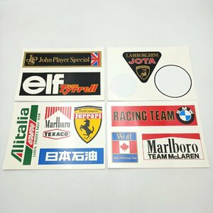 ステッカー レーシング 4枚/日本石油/Alitalia LANCIA STRATO'S/LAMBORGHINI JOTA/Ferrari/BMW/Waltar Wolf/Marlboro/elf/当時物【道楽