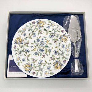 MINTON ミントン ロイヤルドルトン ハドンホール ブルー プレート 27㎝ ケーキサーバーセット 廃盤品 英国製 ROYAL DOULTON 箱付 道楽札幌