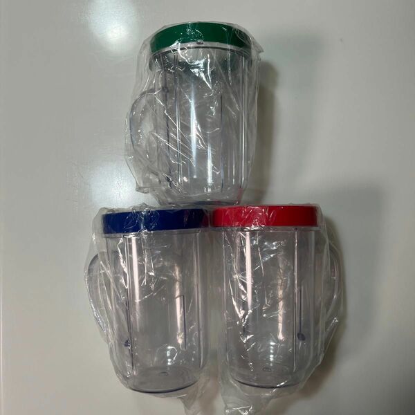 【未使用品】マジックブレット クリアドリンクカップ カラーリング 3個セット