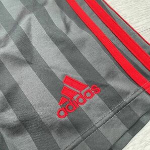 1円 adidas ハーフパンツ 3本ライン グレー×オレンジ Lサイズ トレーニング ショートパンツ サッカー スポーツウェア アディダス 即日発送の画像4