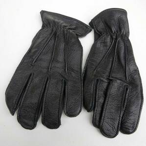 超美品  Langlitz Leathers/ラングリッツレザーズ】レザーグローブ LEATHER GLOVE ゴートスキン平部/ディアスキン黒MサイズUSAの画像8